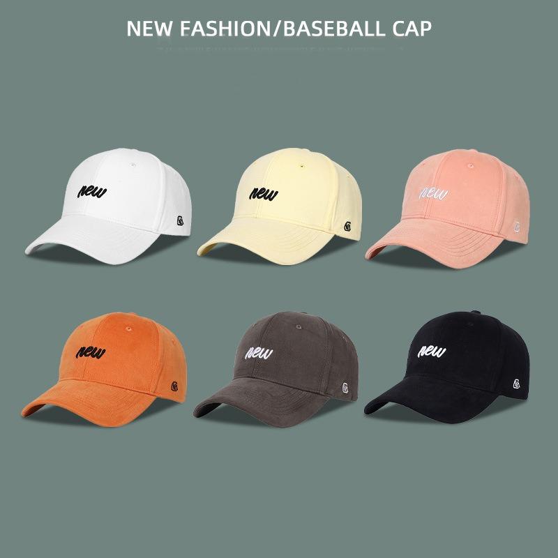 Simple and versatile embroidery curved-brimmed baseball cap for children, small face, wide-brimmed sunshade and sun protection peaked cap for men