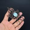 Larimar Pendant Gemstone Jewelry, 999 Copper Wire Wrapped Pendant, Handmade Jewelry Birthstone Pendant, Gift For Him