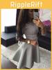 Elegant Summer Womens Lace Party Cocktail Mini Dress With Short Skater Sleeves
