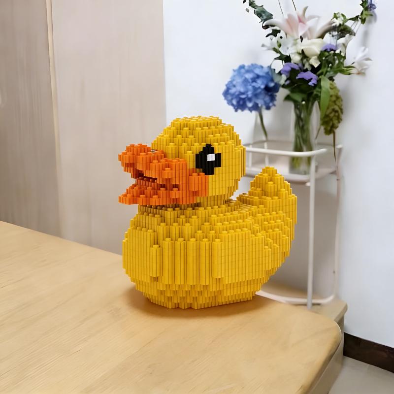 Yellow Duck Animal DIY Model Building Blocks Cartoon Pet Figures Bricks Creative Friend Girl Gift City Village