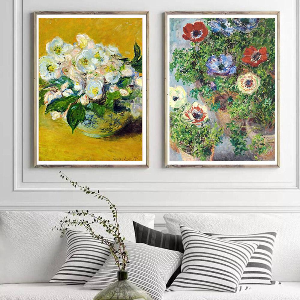 Monet Klasyczne lilie wodne Abstrakcyjny krajobraz Plakat Impresjonizm Malarstwo na płótnie Nordic Wall Art Do Nowoczesnego Wystroju Salonu