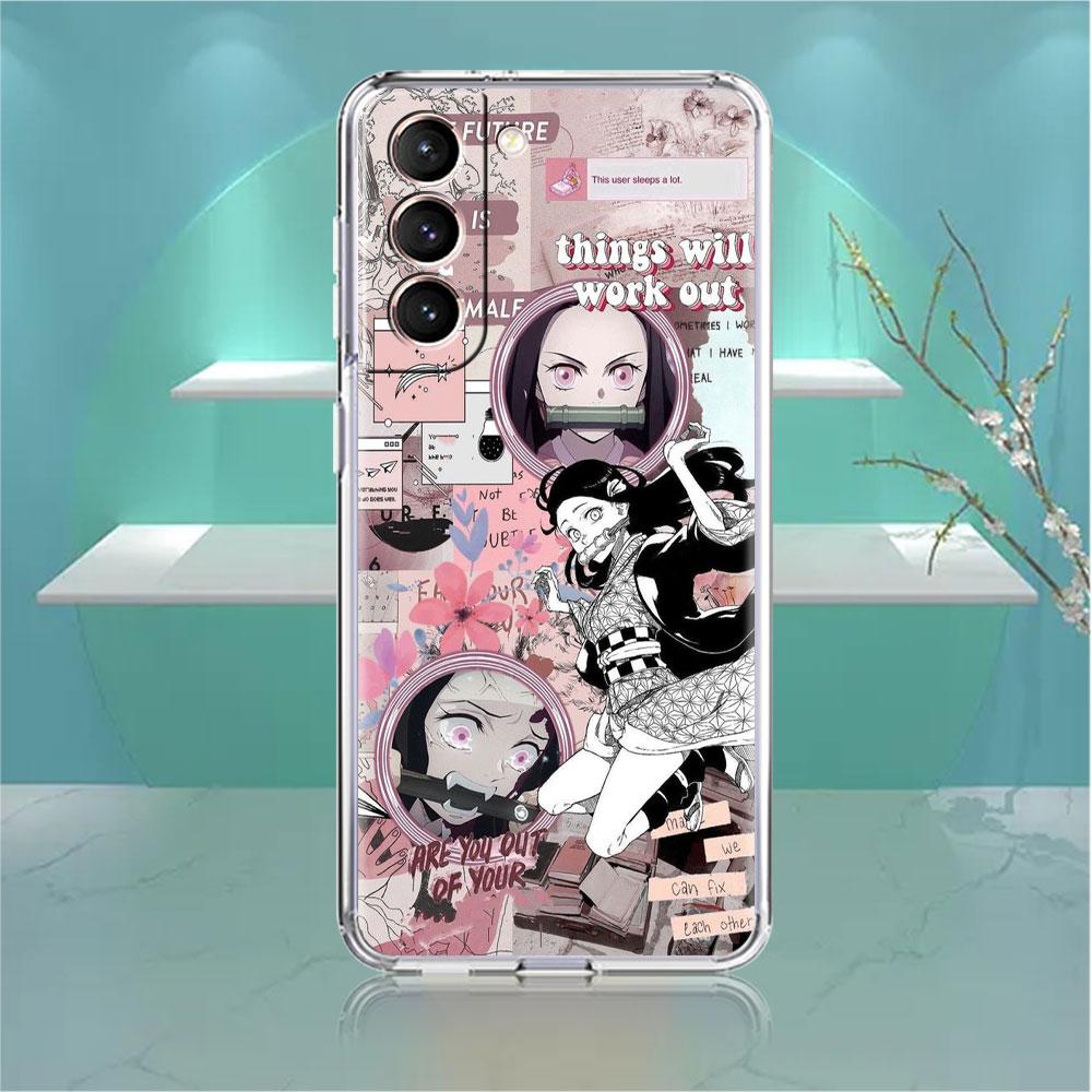 

Чехол для телефона Samsung Galaxy S22 S20 S21 Ultra S10 S9 S8 Plus FE Note 20 10 Lite 9, прозрачный чехол Fundas Demon Slayer Anime Samsung Note 10 Lite
