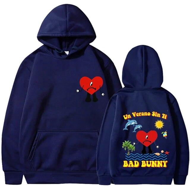 2022 New Bad Bunny Unisex's Women's Printed Hoodie Fashion Street Hip Hop Hoodie Sweatshirt Unisex High Quality Hot Sale Hoodie Unisex