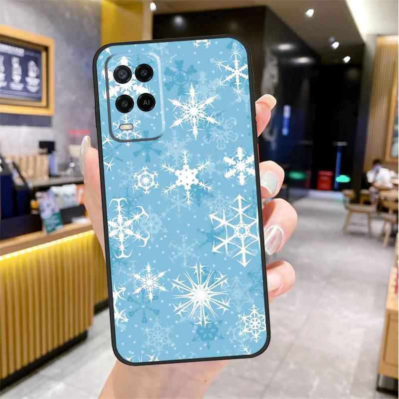 Christmas Snowflakes Case For Oppo A96 A76 A16 A17 A18 A60 A80 A40 A38 A58 A78 A98 A94 A74 A54 A15 A57 A77 A5 Pro