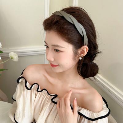 Braided Headband Anti-slip Solid Color Wide Hair Band Face Washing Makeup Hair Loop
