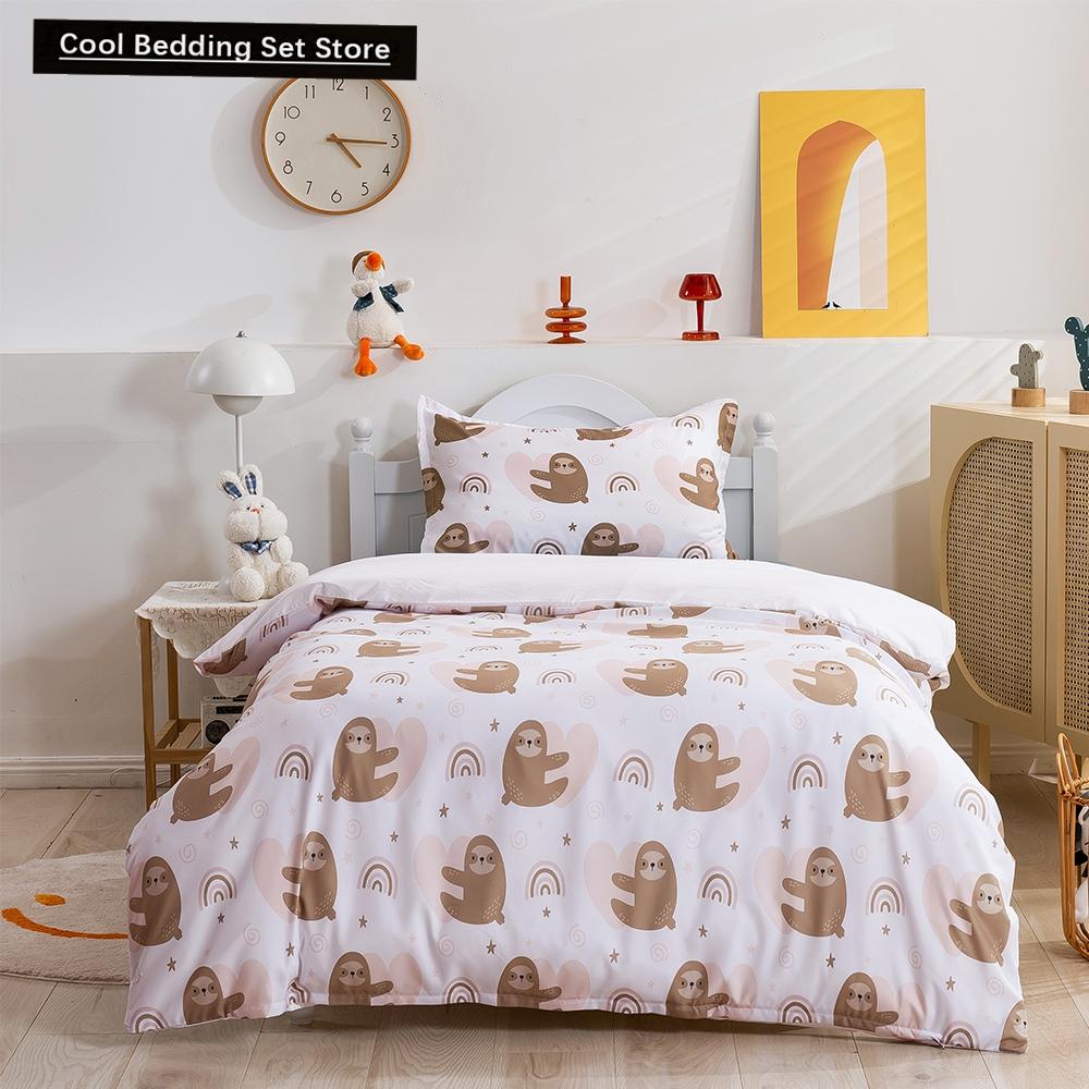 Comforter Cartoon Animals King Queen Lion Giraffe Crocodile Bedding Set For Kids Boys Wildlife 2/3Pcs Polyester