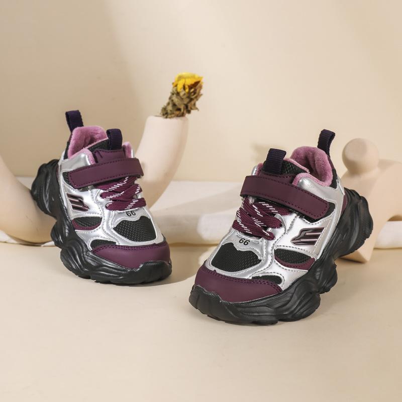 

Зимние детские теплые спортивные ботинки из хлопка на толстой подошве 40 фиолетовый/розовый