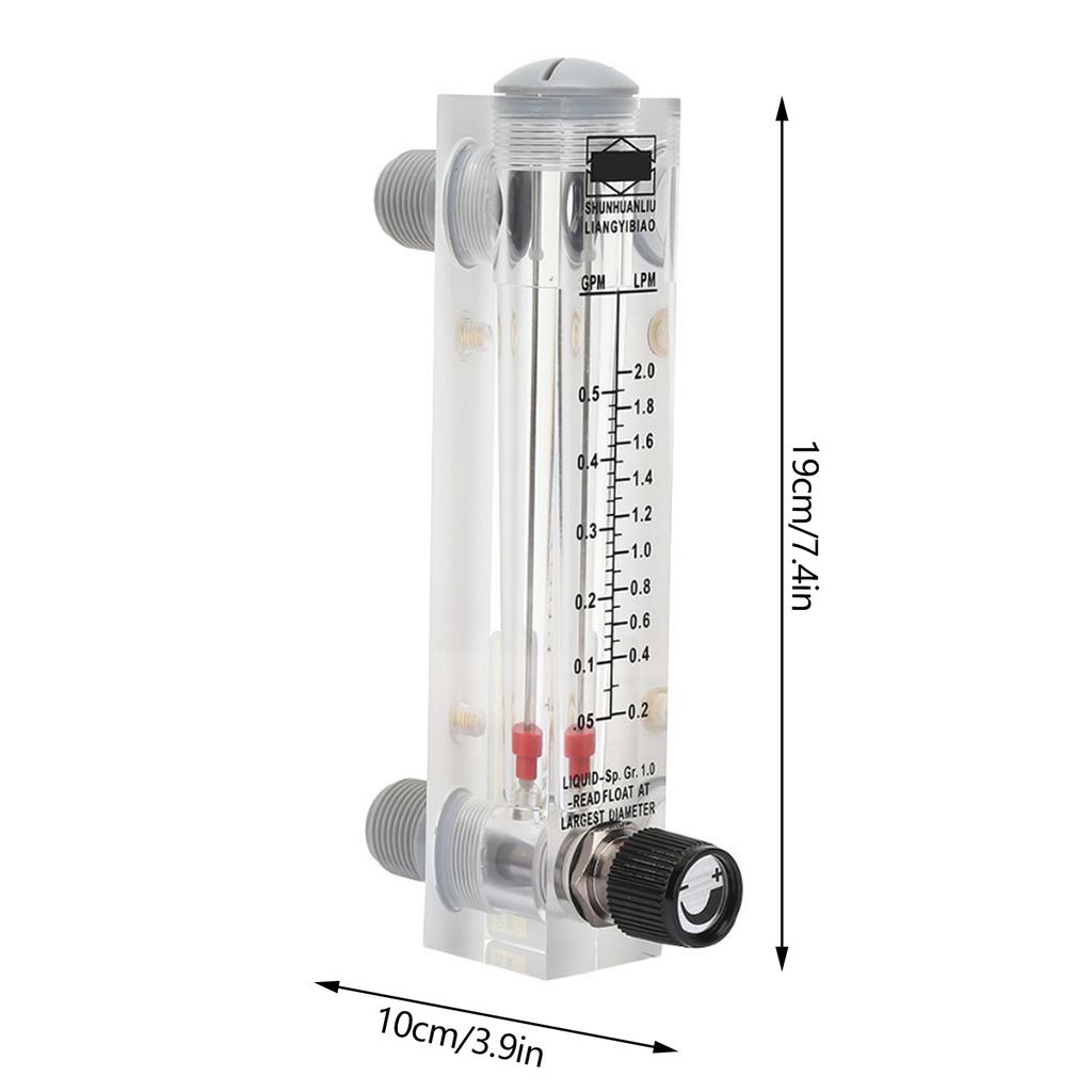 Meter LZM-15T 0.1-0.5GPM Knob Panel Type Liquid Flowmeter  Meter Measurement ZG1/4" Liquid Flowmeter Liquid  Meter