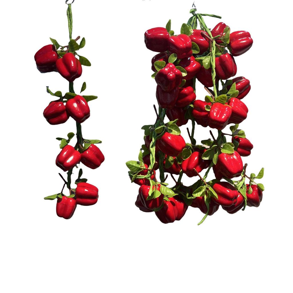 Realistic Hanging Vegetable String: Chili, Potato, Corn, Garlic, Peanut Props for Yard or Restaurant Decor