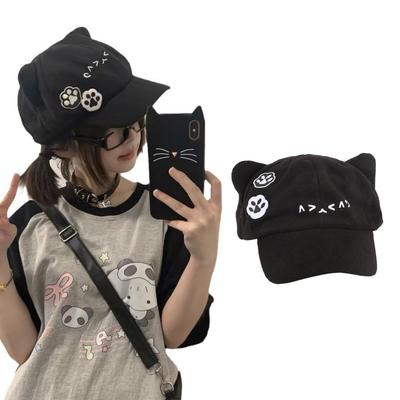 Cosplay Cats Ear Baseball Hat for Teens Girl Women Funny Ear Hat Y2K Hiphop Hat All Matching Sun Hat Halloween Headpiece