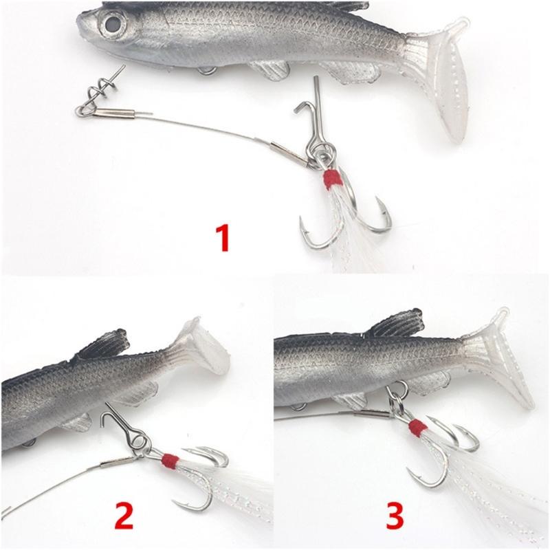100pcs Stainless Assist Rig Hook Connecting Pin Soft Fishing Lures Baits Stingers Needle Fishing Tackle Accessories