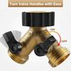 Solid Brass Garden Hose Splitter Brass Hose Connector Quick Connector  Outdoor Faucet