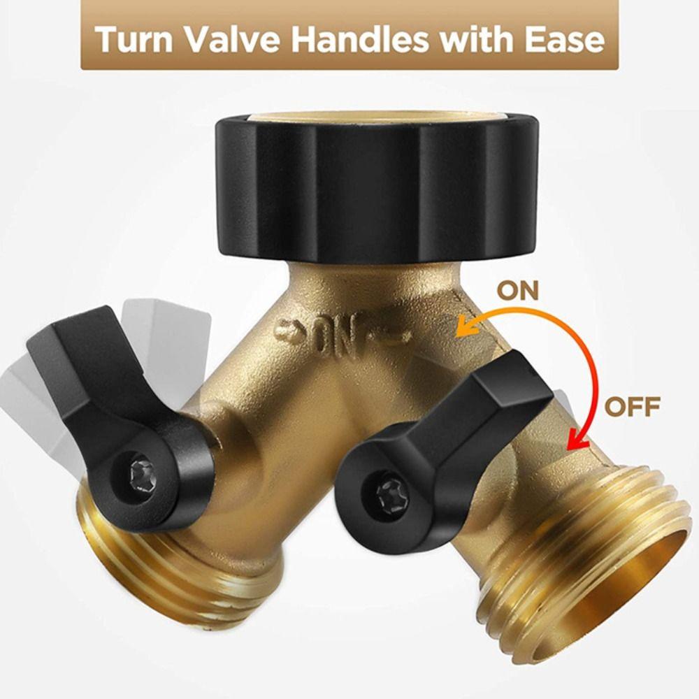 Solid Brass Garden Hose Splitter Brass Hose Connector Quick Connector  Outdoor Faucet