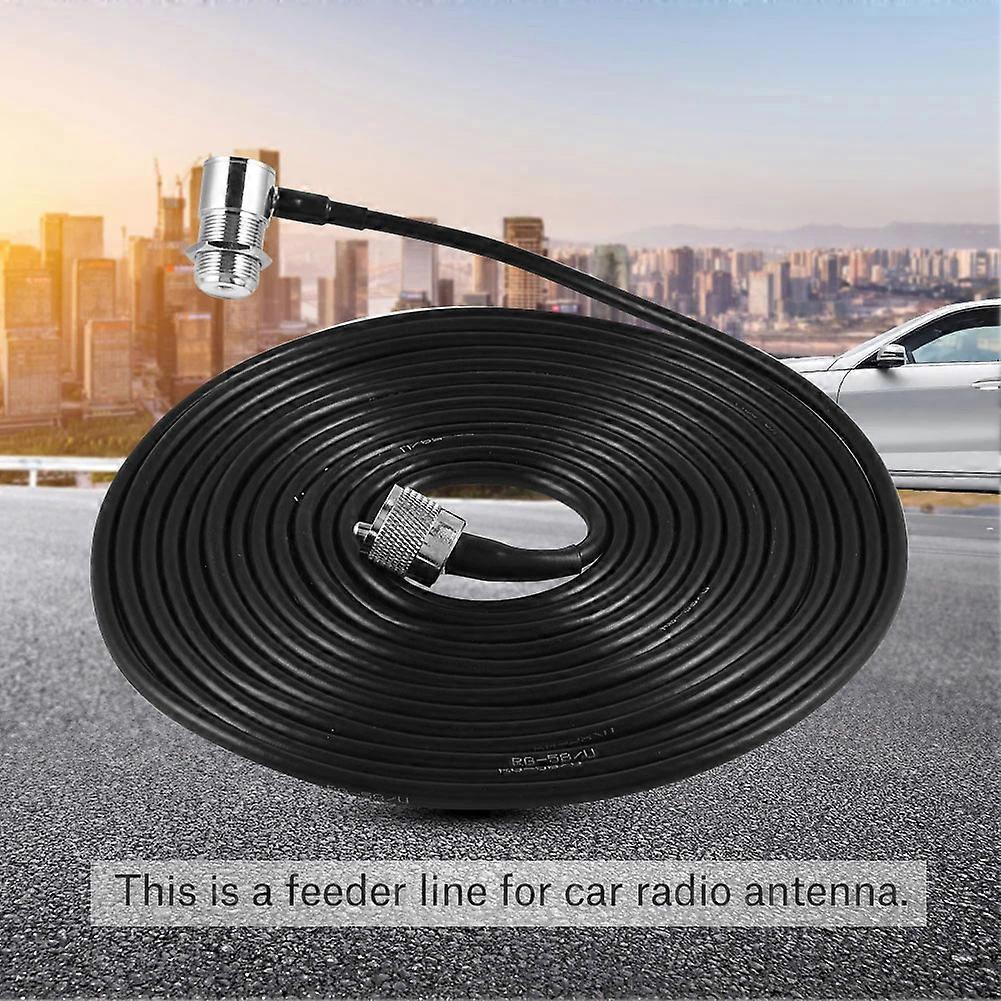 5m/16ft Antenna Feeder Cable - M Male Type, Rubber & Metal, Long Feeder Wire for Two-Way & Amateur Radios