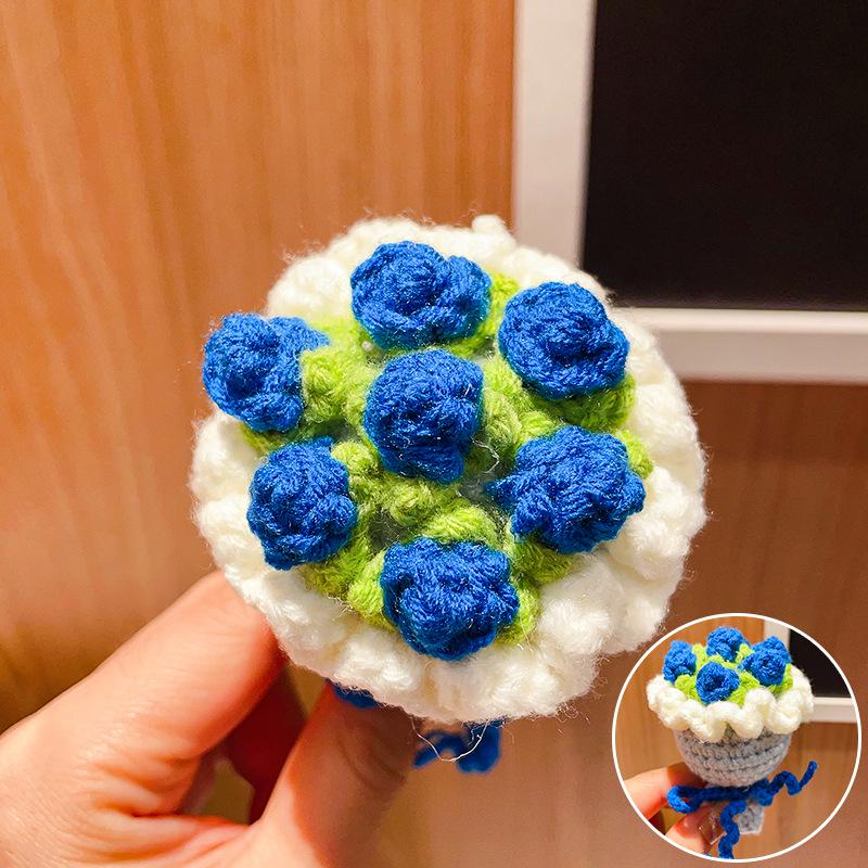 Charming Crochet Fruit Keychain: Persimmon & Strawberry Wool Pendants