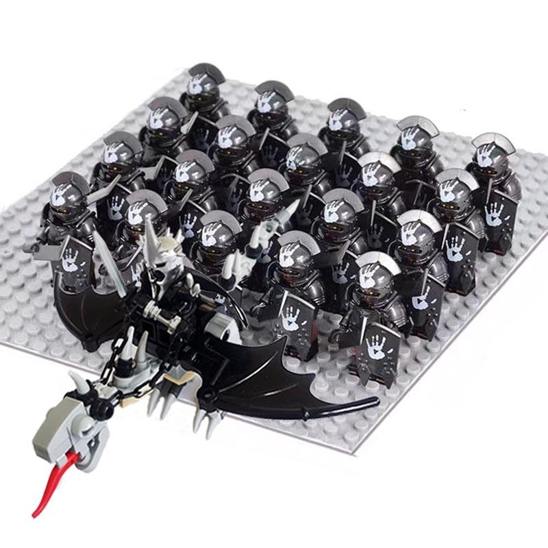 Moc Uruk-hai Strong Orc Army Soldiers with Witch King leader Mini Figure Building Block Set Toys for Children as Birthday gifts