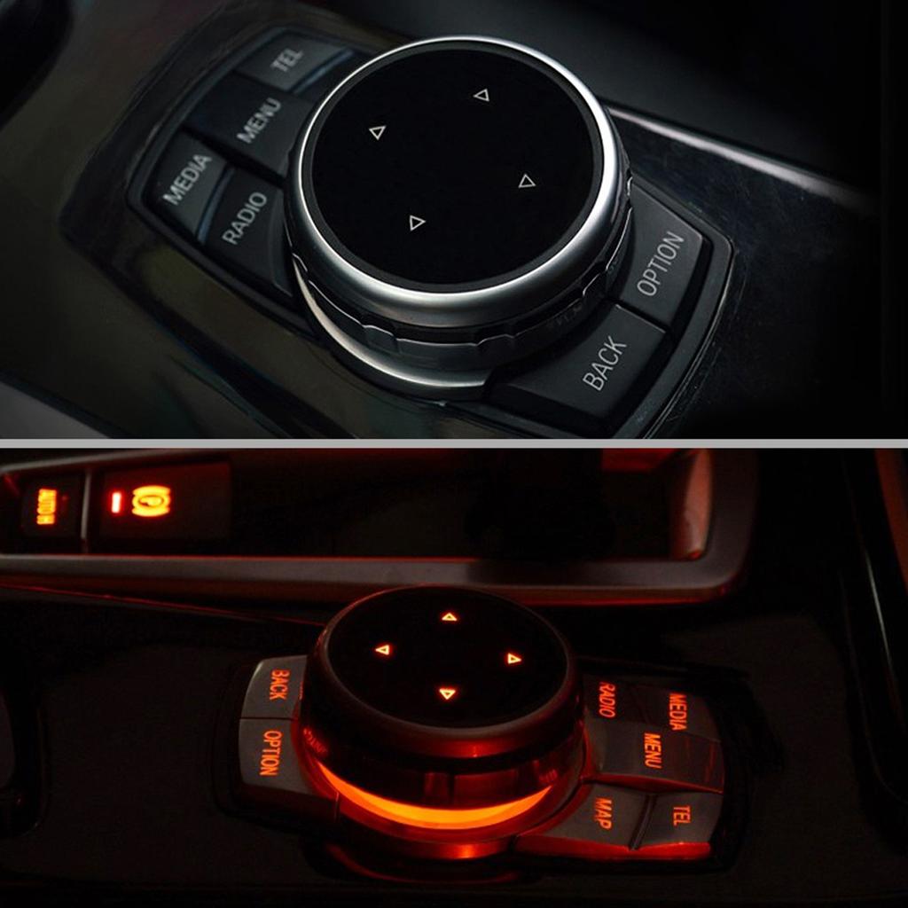 Car Multimedia Buttons Decorative Cover Trim for X1 X3 X5 X6 F30 E90 F10 F18 F25 E60 Style2