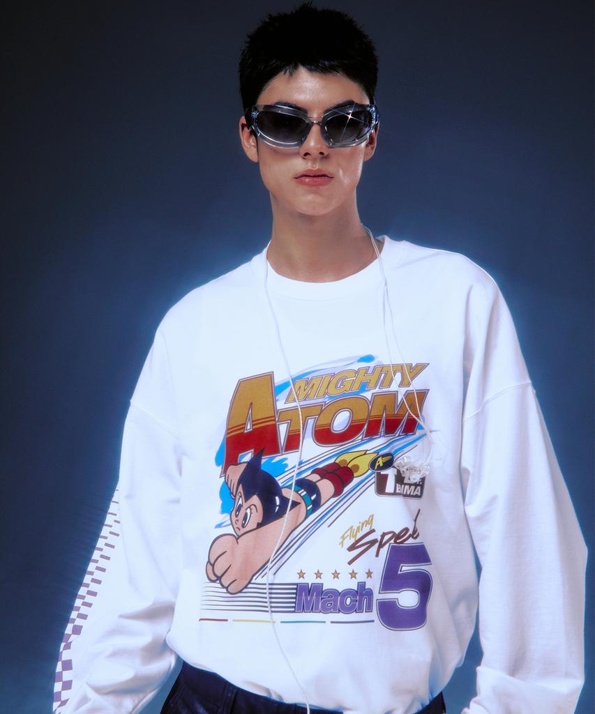 MAINBOOTH [Atom] Racing T-Shirt (White)