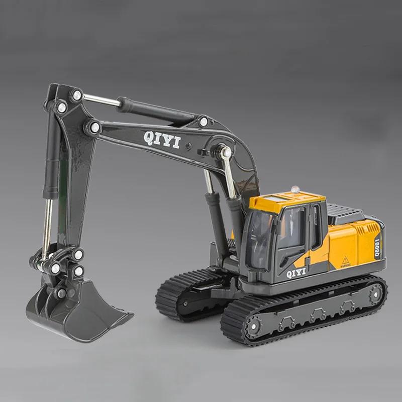 

1/60 Engineering Excavator Metal Models Cars Toy with Light Sound Excavators Workbench Rotates 360 ° Vehicle Kids Festival Gifts сірий колір