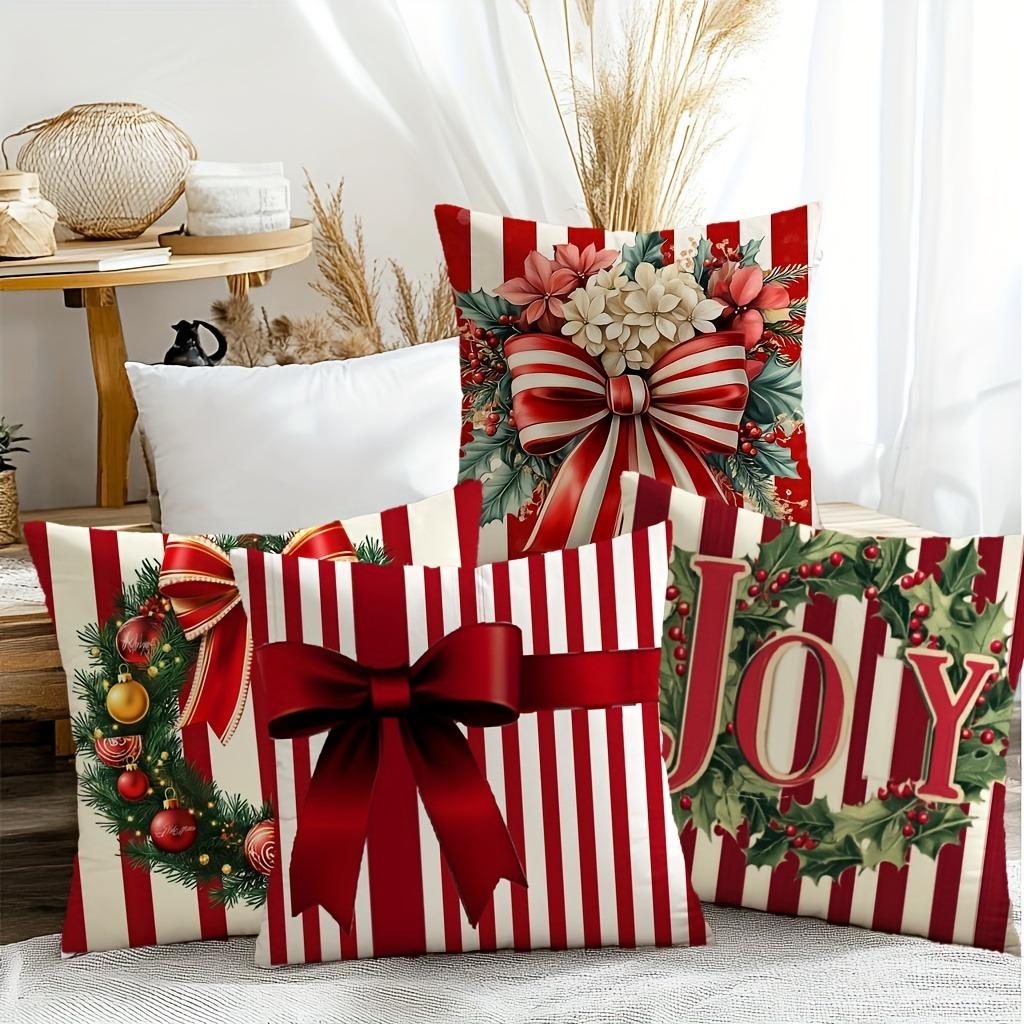 Christmas decoration pillow cover Christmas wreath color festival pattern living room sofa cushion suite room home decoration