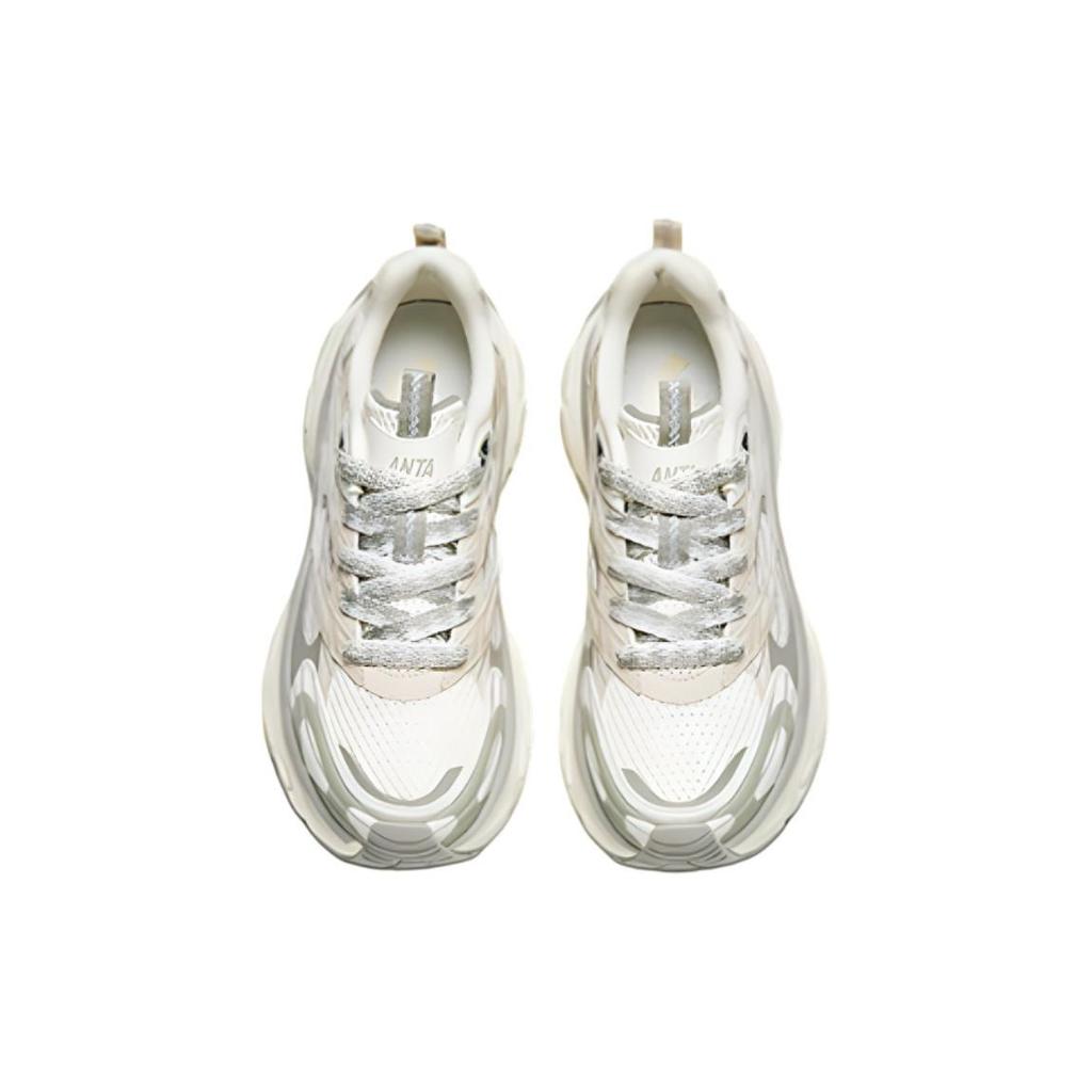 New Anta Anti Slip Wear Resistant Low Top Casual Shoes Women's White Gray 122418897-1