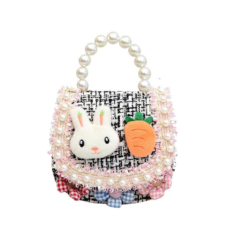 Adorable Kids Purse Cartoon Girls Pearl Handbag Breathable Cute Princess Accessory