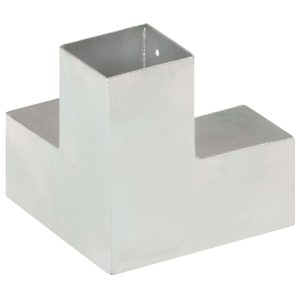 Vidaxl Y-Shaped Post Connector, Galvanized Metal, 81X81 Mm