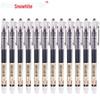 Snow White P1500A Quick-Dry 0.5mm Liquid Ballpoint Pen - 6 Color Set, Transparent Barrel, Ideal for Exams