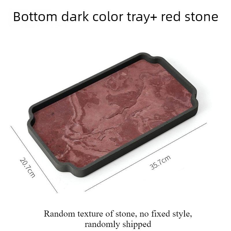 Stone Tray Luxury Rectangular Cement Storage Trays Removable Perfume Tray Multifunction Organizers Trays Modern Decoration