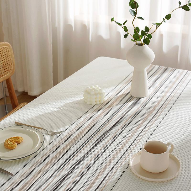 Simple Striped Tablecloth Cover Dining Table Cloth Tablecloth Table Mat Waffle Fabric