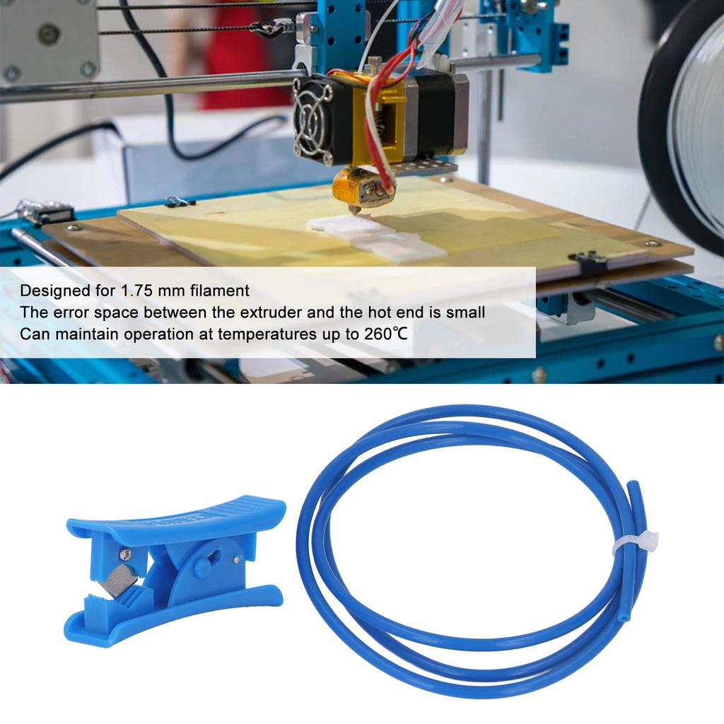 3D Printer PTFE Tube 3 Meter Heat Resistant 3D Printer Accessories Kit with Tube Cutter for 1.75mm Filament