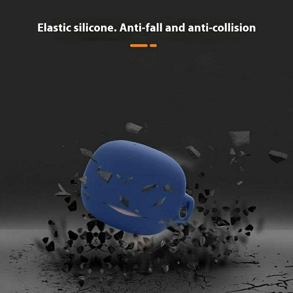 For QCY MeloBuds N50 Silicone Case Wireless Earphones Protective Cover with Anti-Lost Buckle