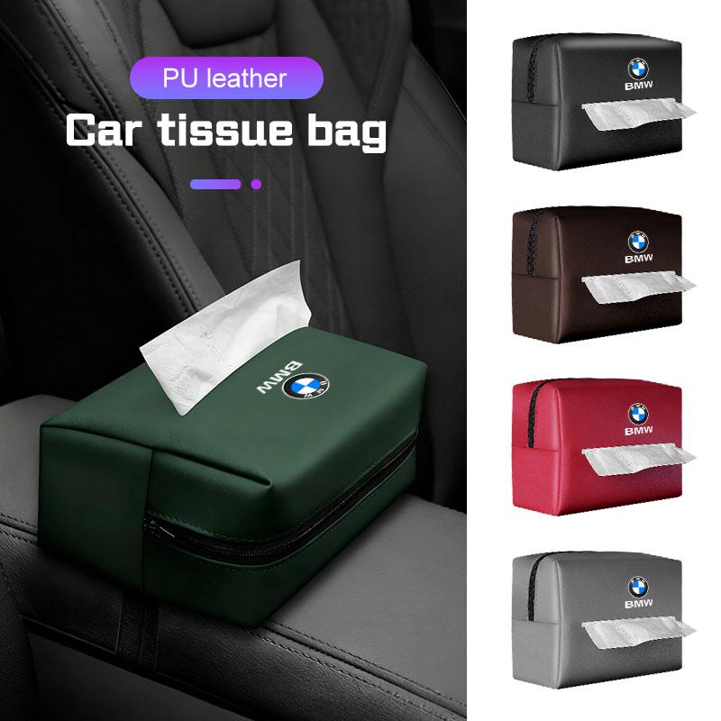 Leather Car Tissue Box Car Chair Back Holder Tissue Paper Organizer For BMW X3 X5 X4 X6 X7 1 3 5 6 7 Series E60 E90 E70 G20 G30
