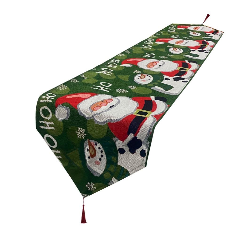 Snowman Themed Christmas Table Runner Cotton Tablecloth Holiday Dining Decor