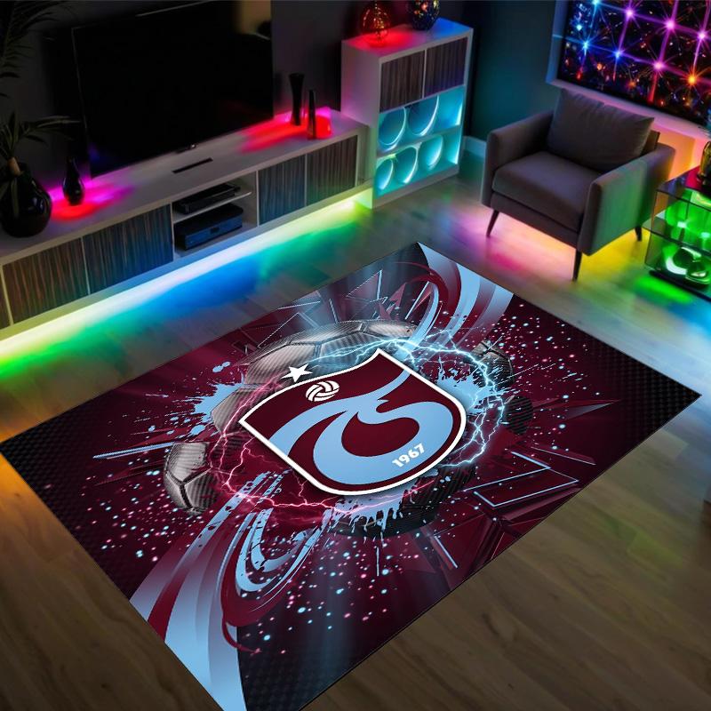 Trabzonspor FC Design Crystal Velvet Carpet Cozy Non?Slip Printed Rug For Bedroom Living Room Entrance