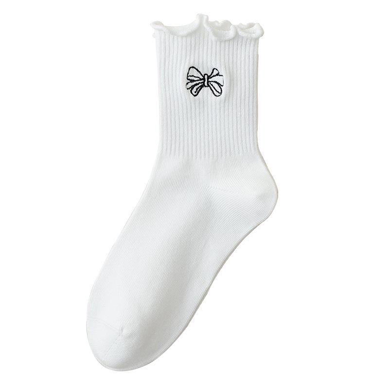 Acheng Women s Ruffle Mid-Calf Socks - Seamless, Breathable, Comfortable, Versatile, Sweet, Loose Fit for Spring/Summer. Combed Cotton Anti-Pilling/Seamless Ruffle Socks