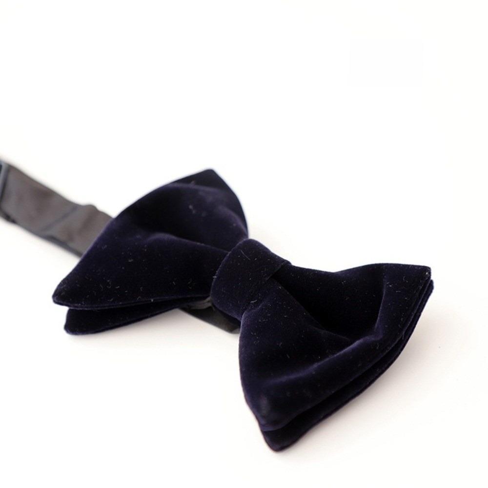 Fashion Pre-tied Black Velvet Bowties Exquisite Tuxedo Accessories Big Bow Tie Elegant Oversized Bow Tie Wedding Party