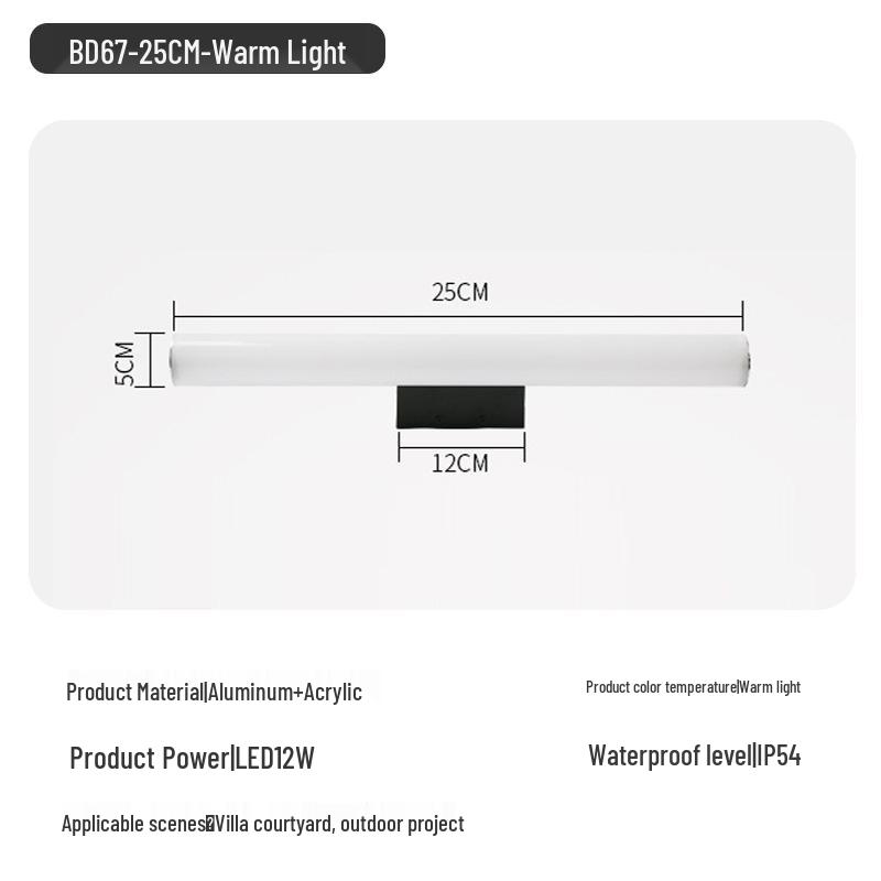 High-brightness Anti-fog Vanity Light with Mirror Cabinet for Bathroom and Hallway, 85-265V