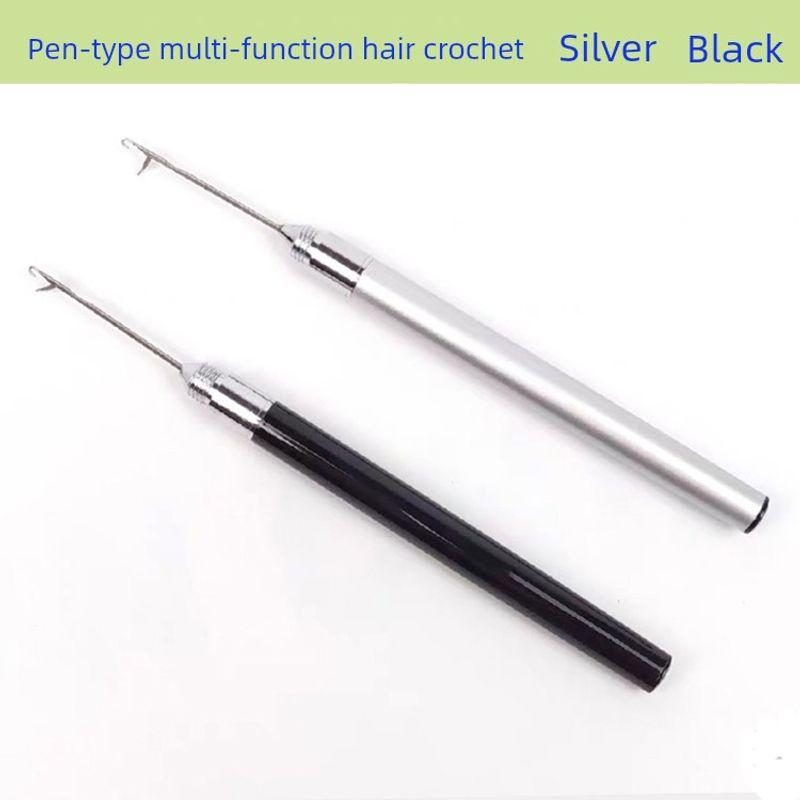 

Парикмахерская Ручка Многофункциональное Использование Крючок для вязания для волос Парик Плетение волос Бисероплетение Иглы Крючок Перьевые инструменты для наращивания волос Black with tongue