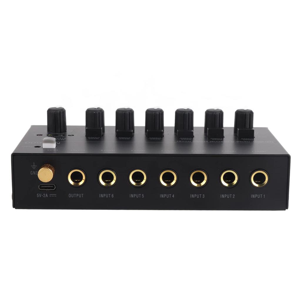 Hilitand Audio Stereo Line Low Mixer, Mixer, Compact, Metal, Noise, 100-240V