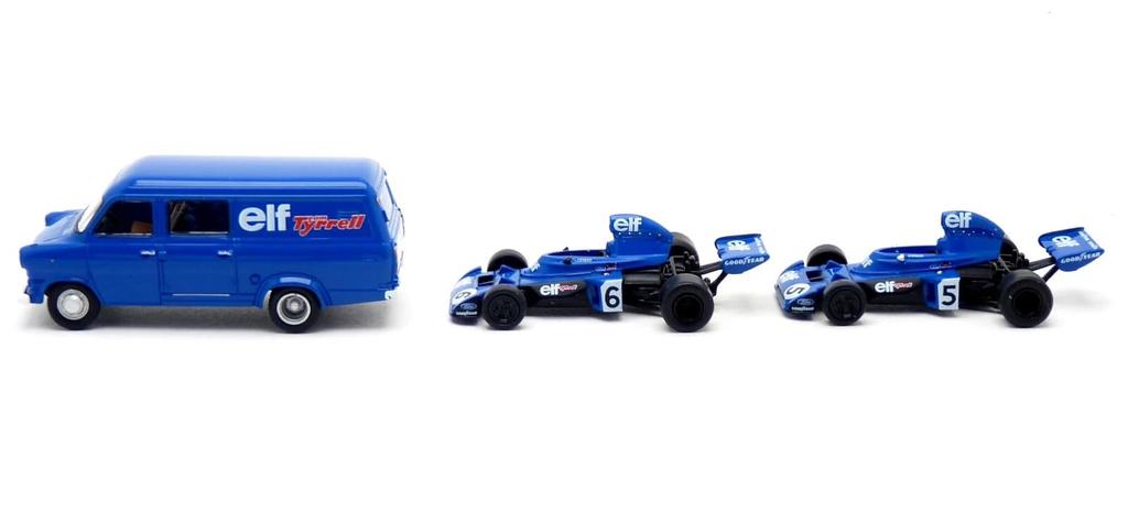 Brekina scale HO scale Tyrrell F1 006 Elf 1973 German Grand Prix Stewart Cevert set 1/87 J. F. 3-car