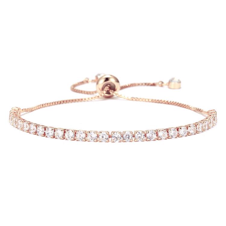 Cross-Border High-End 3mm Zircon Women's Artistic Adjustable Bracelet