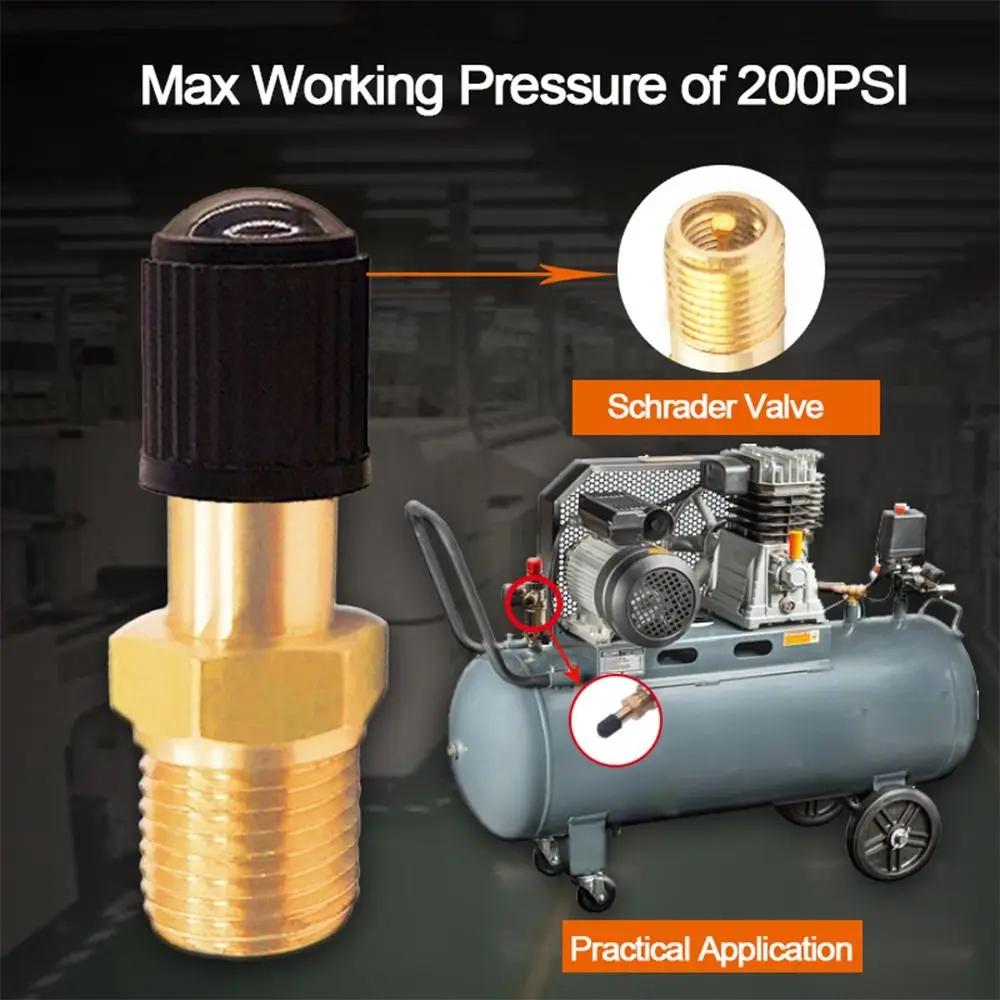 Practical 1/4 NPT 1/8 NPT M10 Air Compressor Tanks Fill Valve Anti-Corrosion Brass Automobile Tire Valve Core Schrader Valve