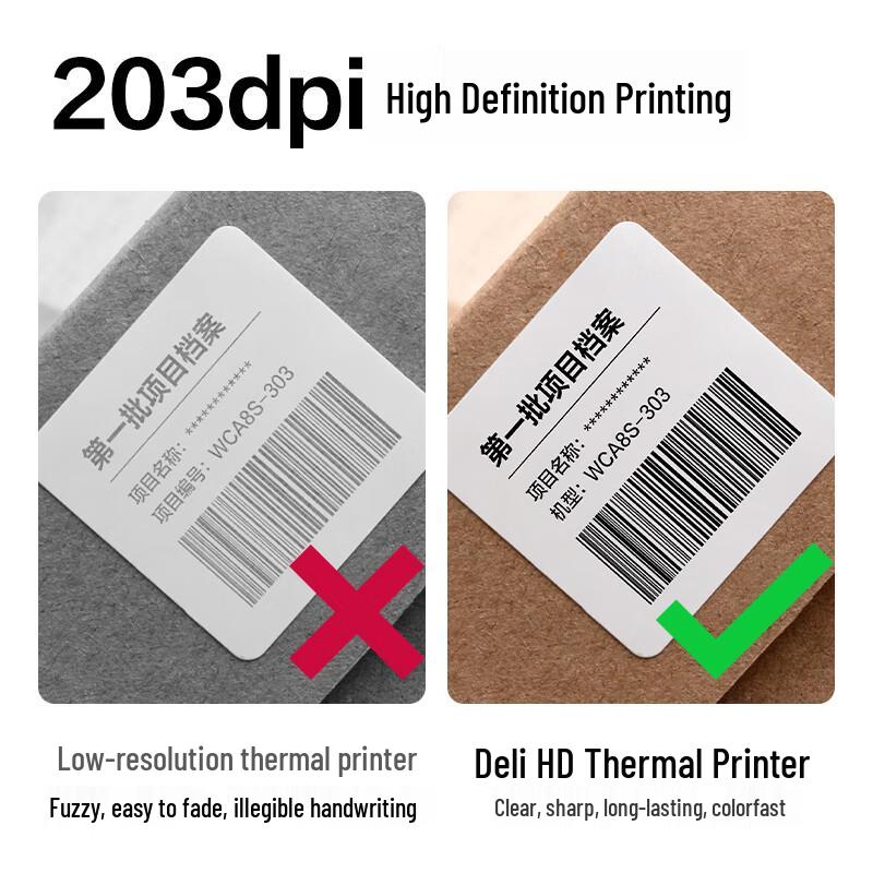 Deli GE130W Thermal Label Printer CN plug (adapter included)