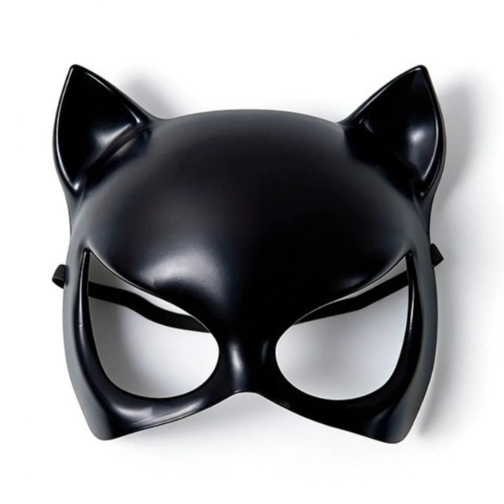 Reusable Black Cat Ear Mask Half Face Cat Ear Half Face Mask Animal Design Role Playing Prop Cosplay Face Mask Halloween Party