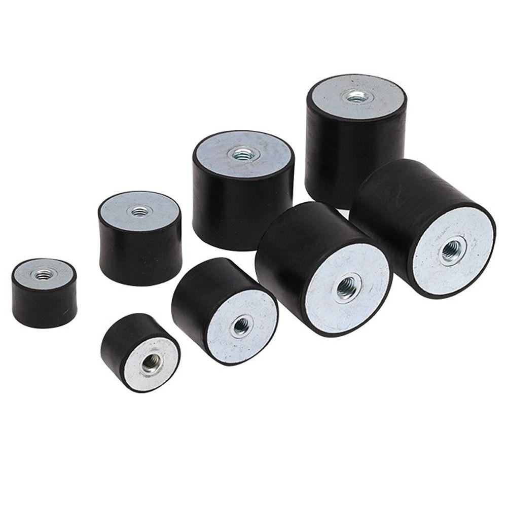 4Pcs Round Rubber Mounts Black Shock Absorber Female Vibration Isolator  Air Compressor
