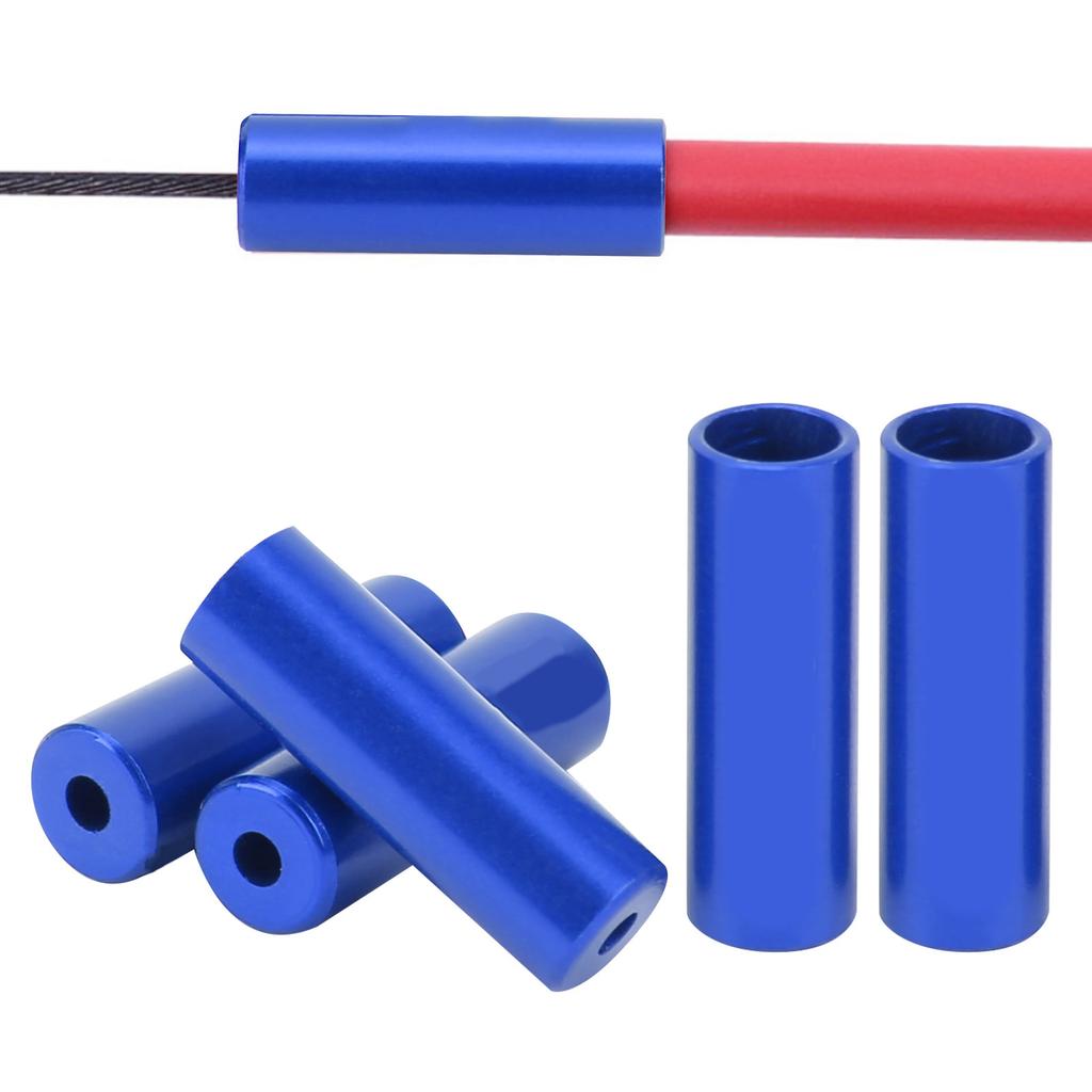 DUUTI 5pcs 4mm Bicycle Cable End Caps Aluminum Alloy Brake Shifter Cable Tips Crimps FerrulesBlue