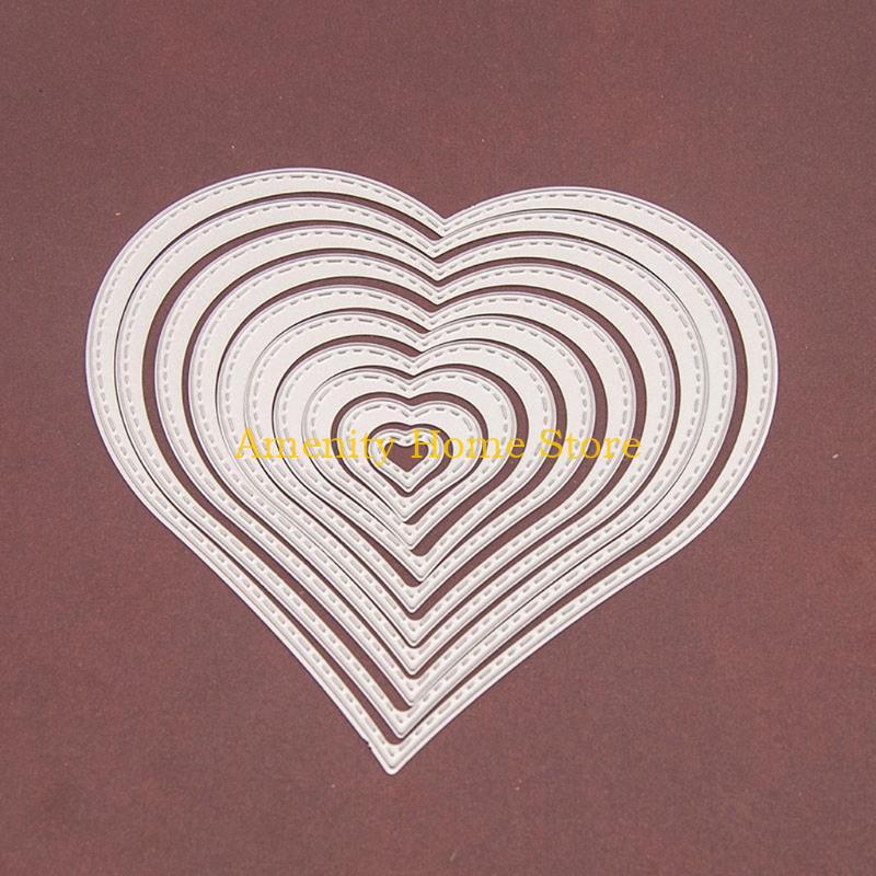 F26C Heart Cutting Dies Stencil DIY Scrapbooking Embossing Album Paper Card Crafts