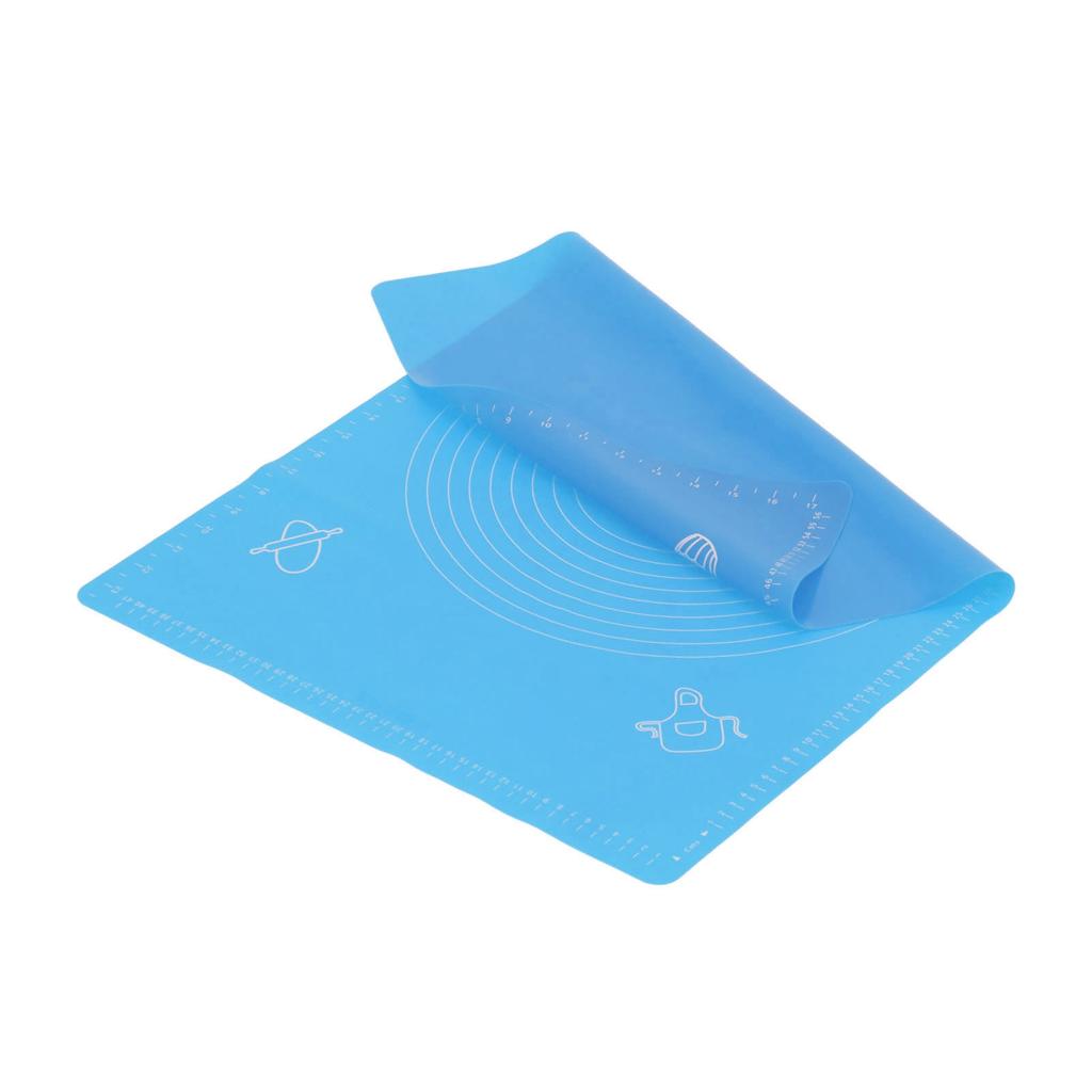 17.7x25.6in Silicone Baking Mat Household Pastry Rolling Mat with Scale for Home KitchenBlue