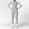 JYL Brushed Slim Yoga Set Long Sleeve Outdoor Running Fitness Outfit